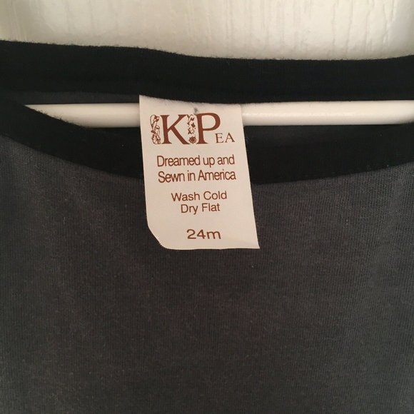 K. Pea Texas Dress Size 24 months Gray Blue Yellow - Picture 4 of 4